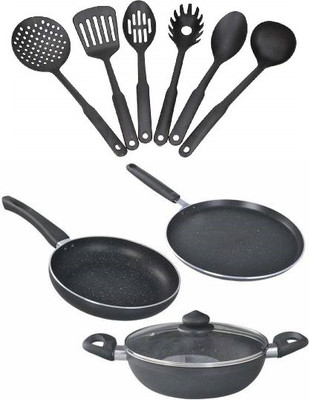 Eos Build Your Kitchen with 6 Piece Spatula Set Induction Bottom Non-Stick Coated Cookware Set(Aluminium, 10 - Piece)