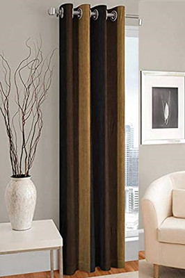 kiara Creations 153 cm (5 ft) Polyester Semi Transparent Window Curtain Single Curtain(Printed, Brown)