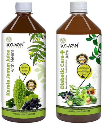 SYLVAN AYURVEDA Sylvan Neem Karela Jamun Juice + Diabetic Care Juice -2L(2 x 1 L)