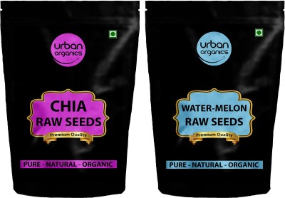 Urban Organics Combo of Chia Seeds and Water melon Seed/ Magaj (150 gram each) Chia Seeds, Watermelon Seeds(300 g, Pack of 2)