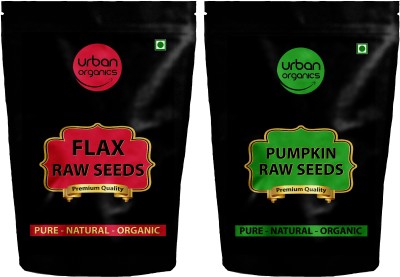 Urban Organics Combo of Flax Seeds / Alsi and Pumpkin Seeds (100 gram each) Brown Flax Seeds, Pumpkin Seeds(200 g, Pack of 2)