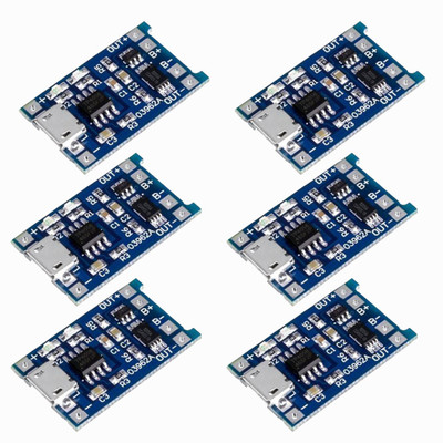 Republic TP4056 Micro USB 5V 1A 18650 Lithium Battery Charger Module Charging Board With Protection (Pack of 6) Micro Controller Board Electronic Hobby Kit