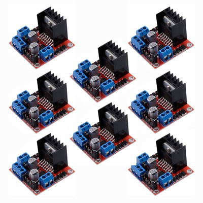 geeta enterprises (Pack of 8) L298N Motor Drive Controller Board Module Dual H Bridge DC Stepper For Arduino Motor Control Motor Control Electronic Hobby Kit