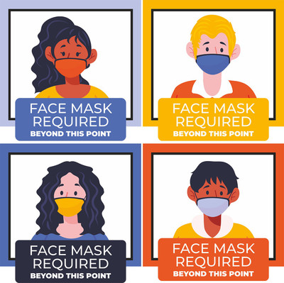 Techfit Face Mask Required, Beyond This Point Emergency Sign