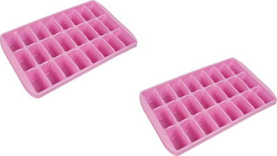 BadiWal ( PACK oF 2 ) 24 Ice Cube Mould for cool summer Multicolor Plastic Ice Cube Tray,ice cube tray and ice cream for freezer Pink Plastic Ice Cube Tray(Pack of2)