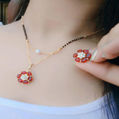 Pihoo Enterprise Alloy Gold-plated Red, Black Jewellery Set(Pack of 1)