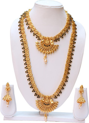 Ethnicking Brass, Copper, Alloy Gold-plated Gold Jewellery Set(Pack of 1)
