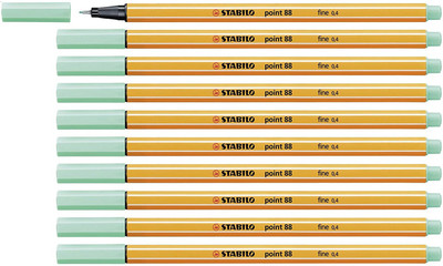 Stabilo Point 88 - Fineliner Pen - 88/13-10PC(Set of 10, Ice Green)