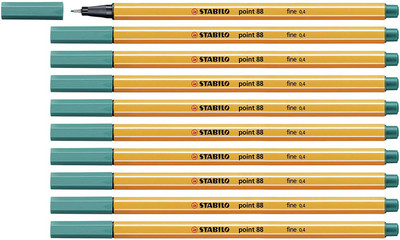 Stabilo Point 88 - Fineliner Pen 88/51-10PC(Set of 10, Turquoise)
