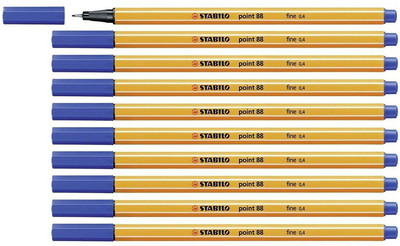 Stabilo Point 88 - Fineliner Pen - 88/41-10PC(Set of 10, Blue)
