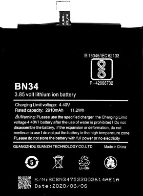 MATSV Mobile Battery For  Xiaomi MI 5A / BN34