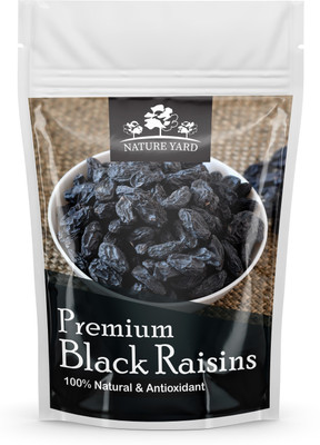 NATURE YARD Black Raisins Seedless / kali kismis / kishmish dry fruit - 1Kg - Premium Afghani Seedless Dry Black Grapes… Raisins(1 x 1 kg)