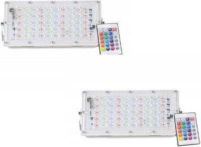 Ledtrixx RGB Brick/Flood light with remote-PACK OF 2 Flood Light Outdoor Lamp(Multicolor)