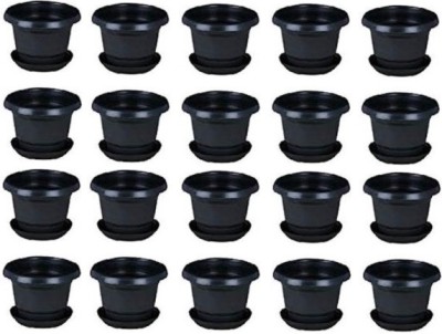 Naturally Green by NA Nursery Pot 8 inch Black ( pack of 20) Plant Container Set(Pack of 20, Plastic)