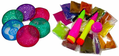 Dms Retail Pack of 12 Rangoli Powder(Multicolor)