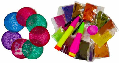 Avanti Creation Pack of 10 Rangoli Powder(Multicolor)