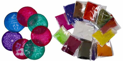 Avanti Creation Pack of 10 Rangoli Powder(Multicolor)