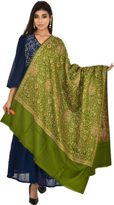 BAISA Wool Printed Women Shawl(Green)