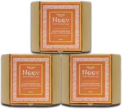 Neev Almond Rose Soap (100gm) - Set of 3(3 x 33.33 g)