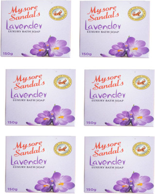 MYSORE SANDAL LAVENDER SOAP PACK OF 150G* 6(6 x 150 g)