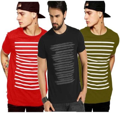 WRODSS Self Design Men Round Neck Multicolor T-Shirt