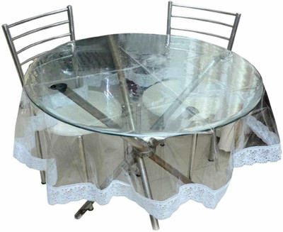 FORMONIK Solid 4 Seater Table Cover(clear , white, PVC)