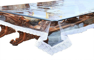 WIN WORLD Solid 4 Seater Table Cover(Silver, PVC)