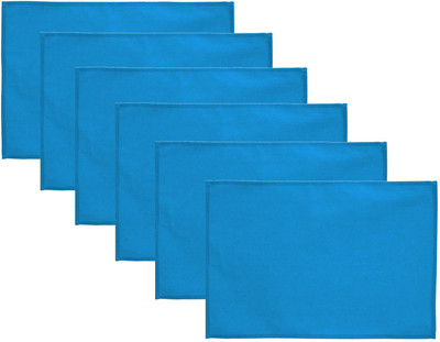 Lify Rectangular Pack of 6 Table Placemat(Blue, Cotton)