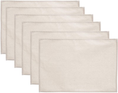 Lify Rectangular Pack of 6 Table Placemat(White, Cotton)