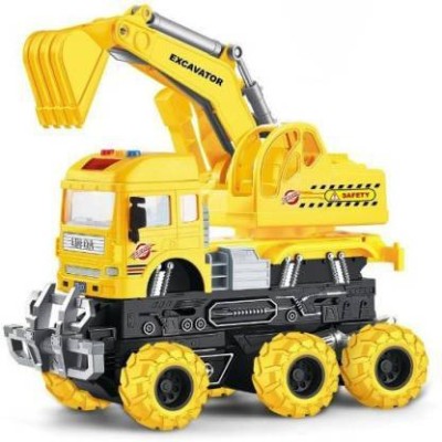 wonder digital Excavator Truck with Light Music Toy for Kids | Friction Powered Excavator Deformation Engineering Vehicle | Collision Deformation Technology(Multicolor)