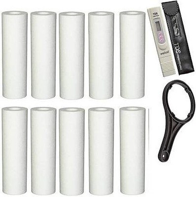 GRMART PP Spun Set of 10 pcs with Key and TDS Meter Solid Filter Cartridge(0.5, Pack of 12)