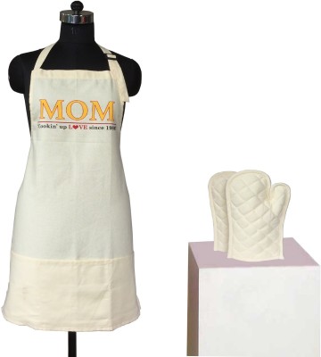 Lushomes Cotton Home Use Apron - Free Size(White, Pack of 3)