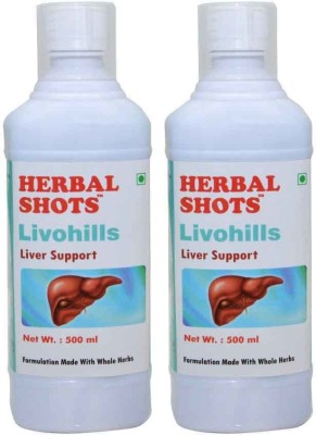 Herbal Hills Livohills Herbal Shots 500ml Pack of 2(Pack of 2)