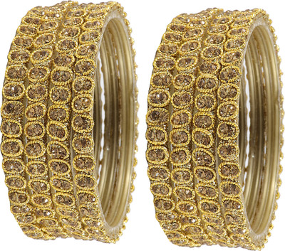 ZULKA Glass Zircon Bangle Set(Pack of 8)