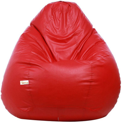 Sattva XXL Tear Drop Bean Bag Cover  (Without Beans)(Red)
