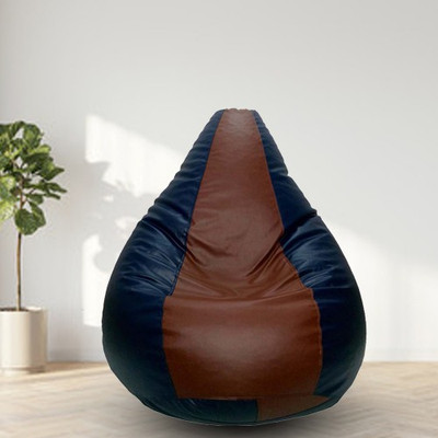 SHIRA 24 XXL (Filled ) Teardrop Bean Bag  With Bean Filling(Brown, Blue)