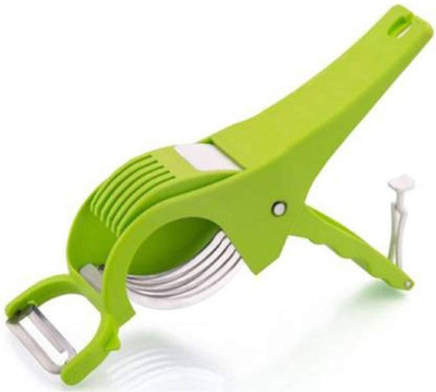 FIVANIO by FIVANIO 2 in 1 Veg Cutter with Peeler Vegetable Slicer Vegetable & Fruit Chopper(1-Piece Vegetable Cutter)