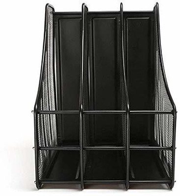 DIVINZ 3 Compartments Metal Mesh File Rack(Black)