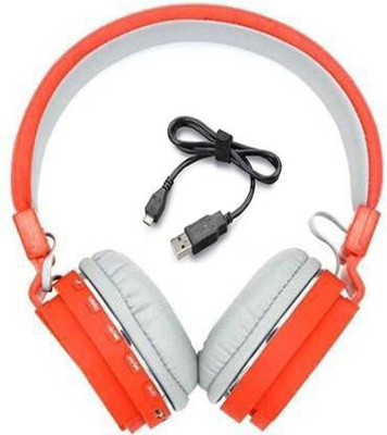 BAGATELLE Mp3 Bluetooth Headset Sh-12 Bluetooth Wireless Bluetooth Bluetooth(Orange, On the Ear)