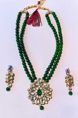 Stella Creations Alloy Gold-plated White, Green Jewellery Set(Pack of 1)