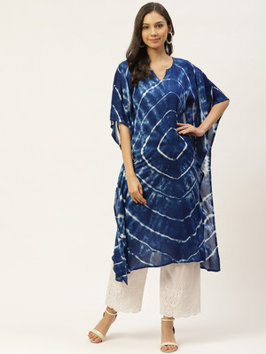maaesa Geometric Print Crepe Women Kaftan