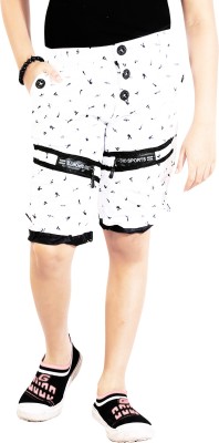 AD & AV Short For Boys Casual Printed Cotton Blend(White, Pack of 1)