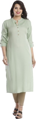 Modern Attire Women Solid Straight Kurta(Light Green)