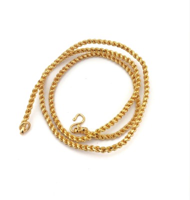 Hanaa Gold Micro Plated Daily Use Simple Chain Jewellery for Women & Girls 24 Inches Gold-plated Plated Brass Chain