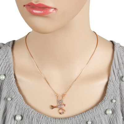 3SIX5 Exclusive Gold Plated White American Diamond Gold-plated Plated Alloy Chain