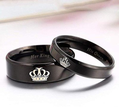 Lila Fashion Jewellery Couple Ring for Lovers His Queen Her King Proposal Finger Ring Stainless Steel Titanium Plated Ring