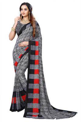 maayro Printed Bollywood Georgette Saree(Multicolor)