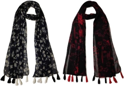 StoleVilla Printed Chiffon Women Scarf, Stole, Fancy Scarf