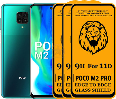 SEVEN7STAR Edge To Edge Tempered Glass for Poco M2 Pro(Pack of 3)