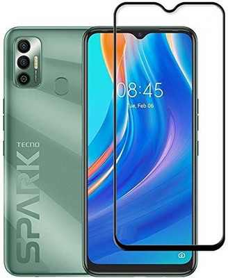 DSCASE Edge To Edge Tempered Glass for TECNO Spark 7, Tecno Spark 7(Pack of 1)